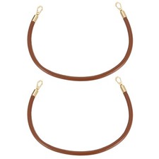 2Pcs Leather Handbag Handles, 50cm PU Shoulder Bag Straps Dark Brown, Gold 