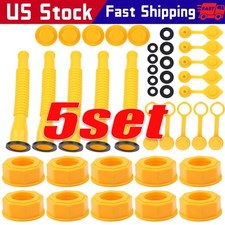 5X Gas Can Replace Spout Nozzle Vent Kit Fit For Plastic Gas Cans Old Style Cap
