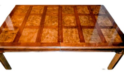 Drexel Heritage Mid-Century Oak & Burl Solid Wood Extendable
