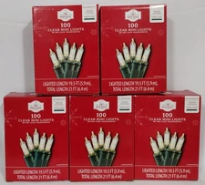 Holiday T 100-Count Clear Incandescent Mini Christmas Lights with Green Wire 21'