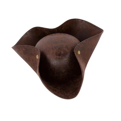 Halloween Pirate Tricorn Hat for Men Accessories Headgear for Stage Performance - Image 1 of 4