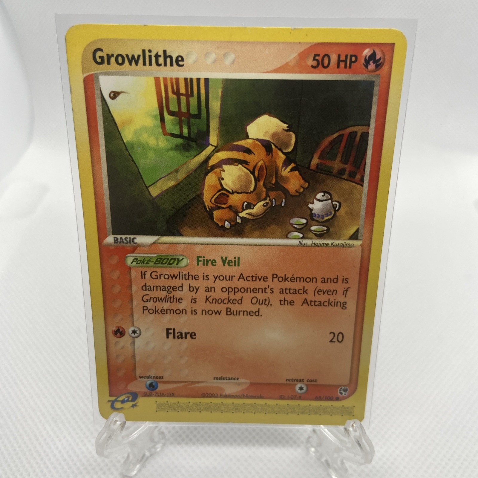 Pokemon TCG Growlithe 65 EX Sandstorm card 65/100 EX Ruby & Sapphire MP