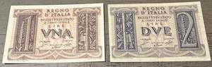 Italy/1939/1&2 Liras/Julius Caesar/Caesar Augustus/Roman/Emperor/P-26 & 27/AU.