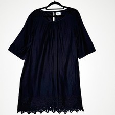New Old Navy Lace Hem Shirt Dress Black Women's Size Small