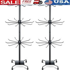 Rotating Jewelry Display Stand W/ Hooks Retail  Home Use 360 Degree Metal Rack