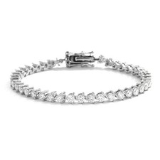 3 Prong 3MM Moissanite Tennis Chain Bracelet Women 925 Sterling Silver Pass Test