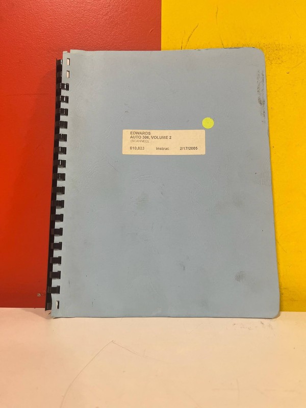 EDWARDS E090-02-860 AUTO 306 AUTO 306 Vacuum Coater Operating Instructions