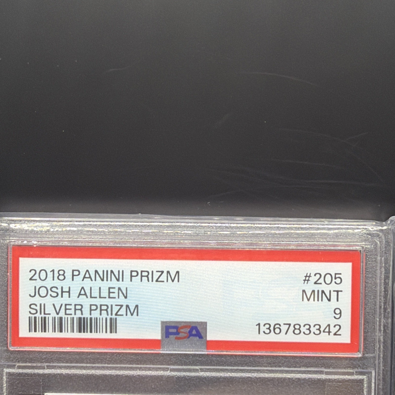 2018 Prizm Josh Allen RC Rookie SILVER #205 PSA 9 MINT view 2