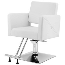 New Hydraulic White Barber Chair Hair Stylist Salon Beauty Spa 360  Equipment