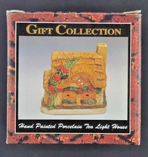 NEW! Gift Collection Hand Painted Porcelain Tea Light House FREE SHIPPING!