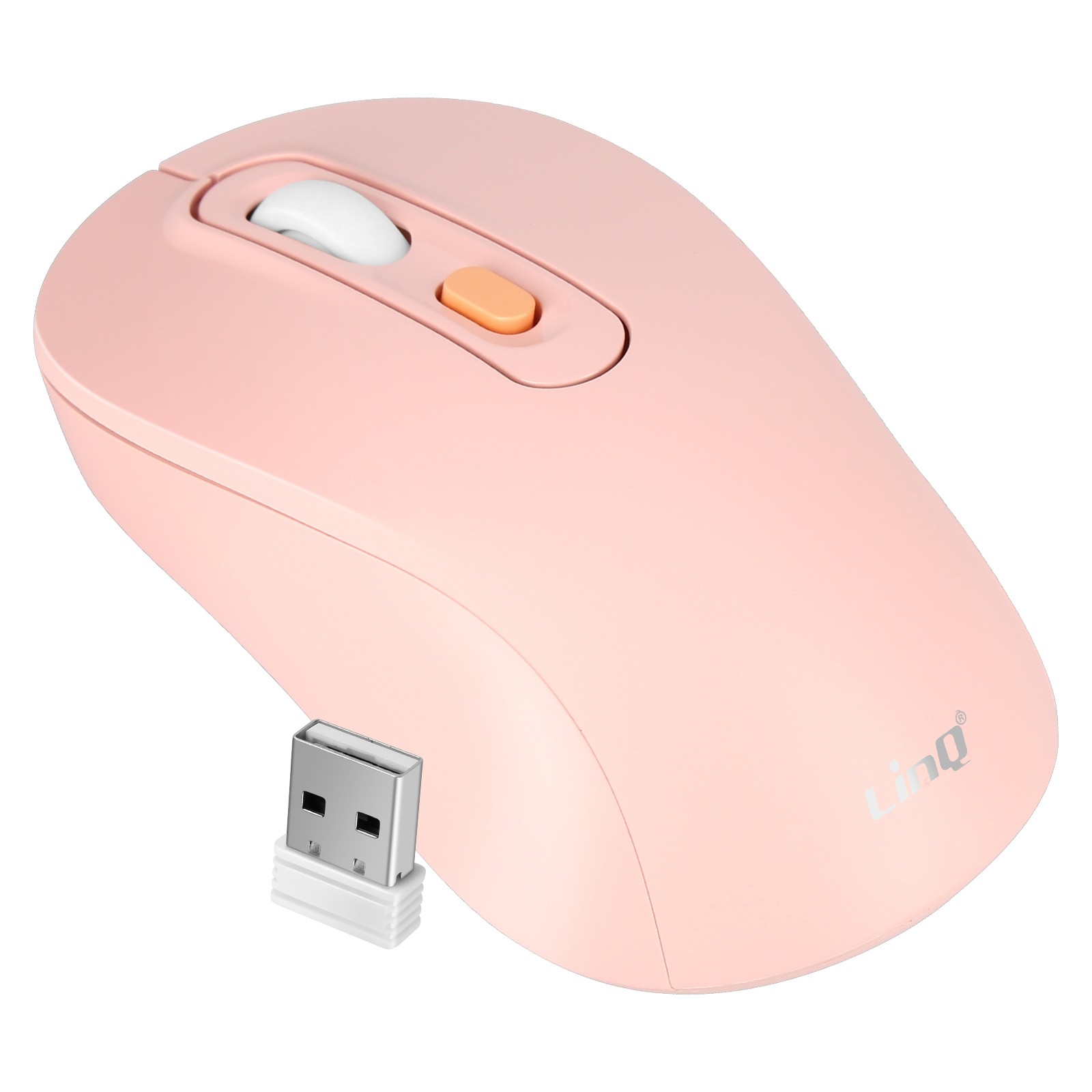 Souris Bluetooth ou WiFi LinQ Rose compacte sans fil PC Mac et tablette