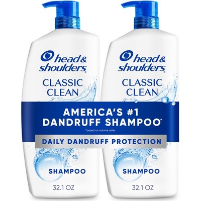 Head & Shoulders AntiDandruff Shampoo with 1% Pyrithione Zinc, Classic Clean ...