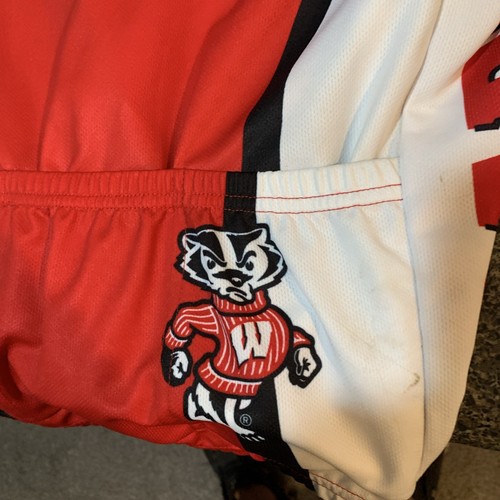 Wisconsin Badgers Cycling Jersey Mens Size XL Bucky Bike Riding UW Madison - Picture 11 of 12