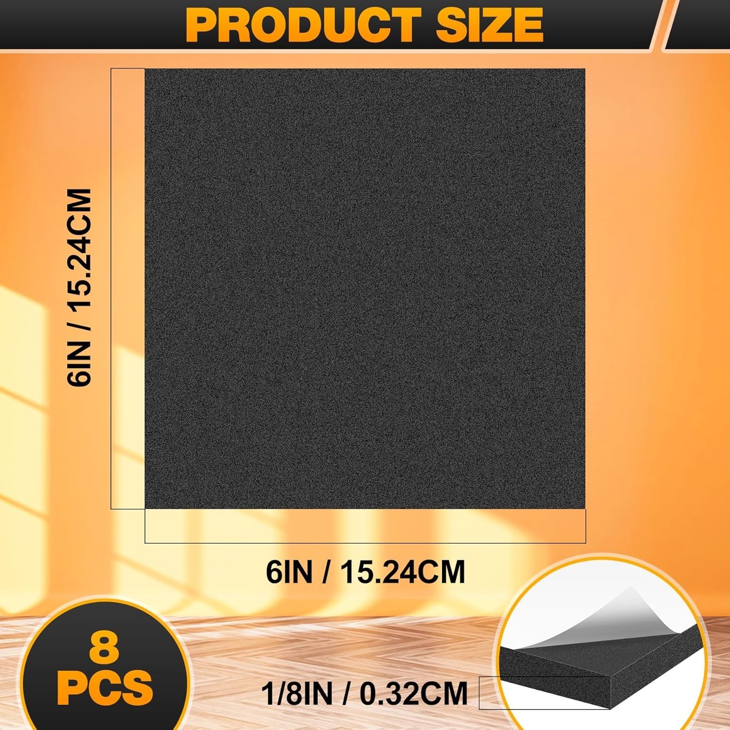 MYFAMIREA 8 PCS Adhesive Foam Padding Sheets Closed Cell Self Adhesive Sticky Fo