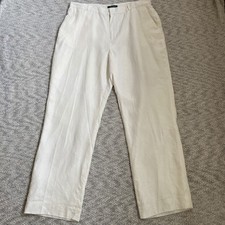 Lauren Ralph Lauren 100 Linen Lined Ivory Pants Trousers Size 18W Women Resort