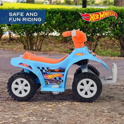 Hot Wheels 6V Ride-On ATV Kids Quad Blue/Orange 1.5 MPH Ages 3-7 A6VAP