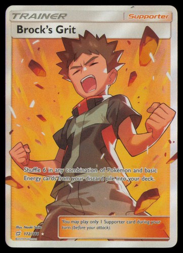 Brock's Grit 172/181 Ultra Rare Team Up Pokemon Holo Near Mint