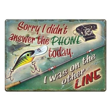 Rivers Edge Products Tin Sign, 17" x 12" Weatherproof Metal Wall Art, On The