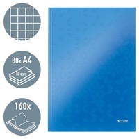 Leitz Wow Notizbuch A4 Kariert Hardcover 160 Seiten 80 Blatt Fsc Papier Blau