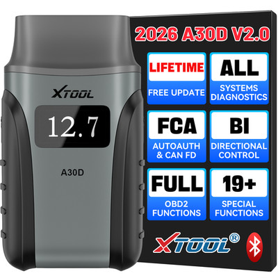 2026 XTOOL A30D Bluetooth OBD2 Scanner Bidirectional Diagnostic FCA Free Updates
