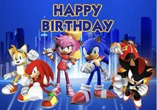 Sonic The Hedgehog And Friends Backdrop Banner 3 X 5 Ft Happy Birthday Party