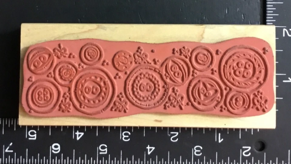 Buttons Border Rubber Stamp Whipper Snapper Designs B033 By Holly E. Bliss - Изображение 2 из 2