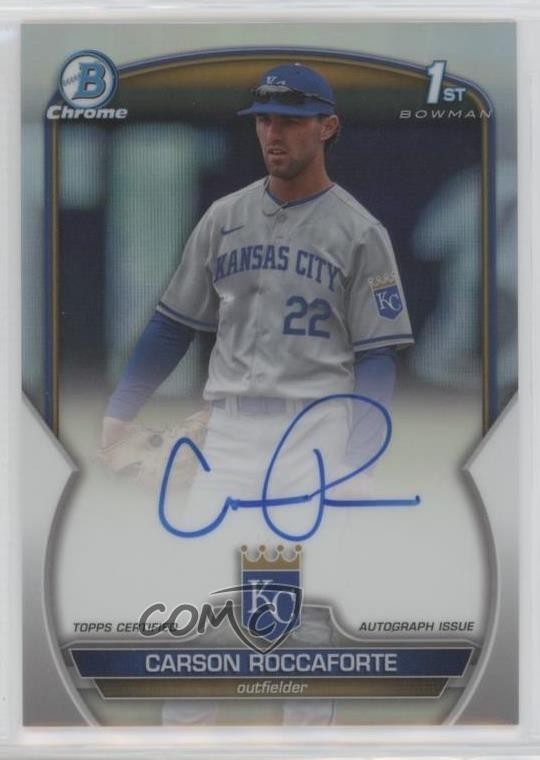 2023 Bowman Draft Chrome Prospect Refractor /499 Carson Roccaforte #CDA-CR Auto