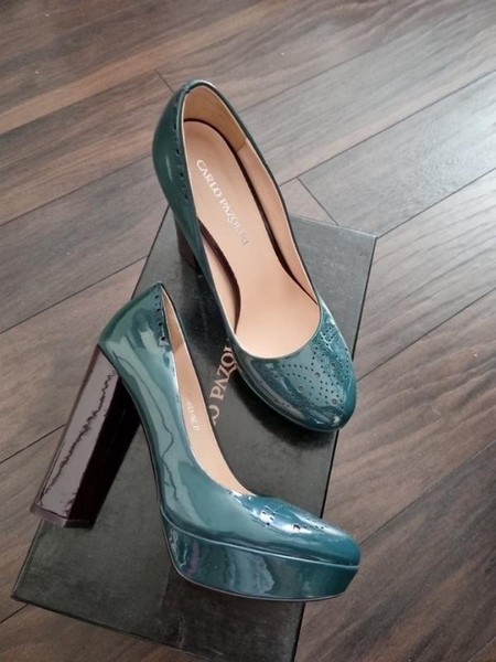 Women Carlo Pazolini Heels Green Leather 37