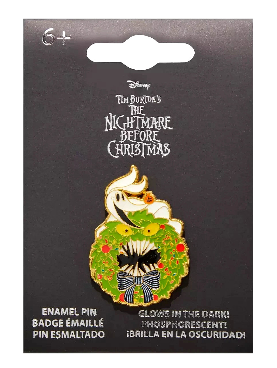 NBC Nightmare Before Christmas Zero & Man-Eating Wreath Glow-in-the-Dark Pin