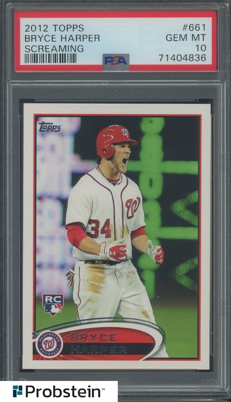 2012 Topps #661 Bryce Harper Screaming Nationals RC Rookie PSA 10 GEM MINT