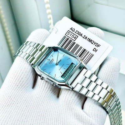 新品未使用CASIO(カシオ) AQ-230A-2A1MQYDF人気ブルーカラー Casio AQ-230A-2A1MQY Analog Digital Watch Light Blue Dial