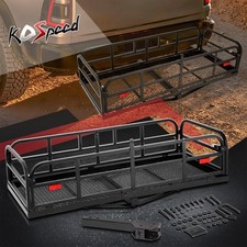 For 2 Receiver Folding Rack Cargo Basket Trailer Hitch Mount Luggage