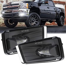 New LED Fog Lights Bumper Driving Lamps Black Fog Lights for 07-14 Silverado