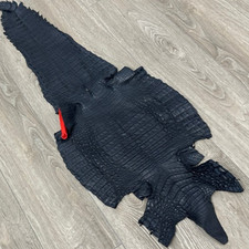 Blue Navy Genuine Caiman Crocodile belly Hide Leather Gator Skin Croc 548