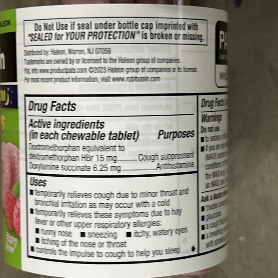 全新带盒 2 PK Robitussin,夜间咳嗽 DM 冷药,浆果味,20 克拉... — 第 3/4 张图片
