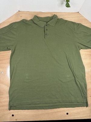 RedHead Men's Large Olive Green Textured Short Sleeve Polo Shirt Outdoor
