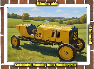 Metal Sign - 1911 Marmon Race Car Oil Painting - 14x10