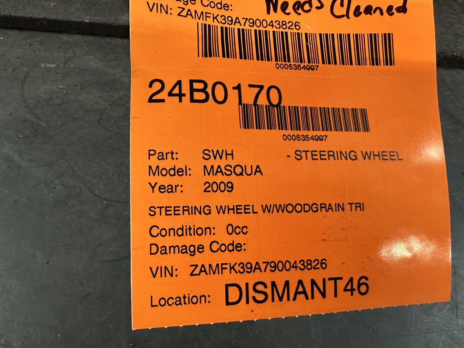 04-09 MASERATI QUATTROPORT STEERING WHEEL W/ WOODGRAIN TRIM