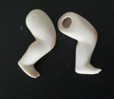 Vintage Set of Porcelain Girl Doll Legs 2" Long 2