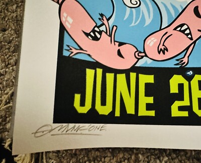 KOZIK シルクスクリーン EDDIE VEDDER pearl jam AUCTION - Pearl Jam Soundgarden - Green Lady - Kozik Signed
