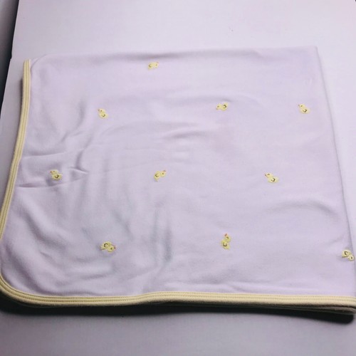 Manta bebé Carters patos blanca amarilla bordada 100% algodón recepción - Imagen 5 de 7