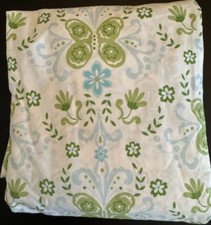 Full Queen Pottery Barn Kids Butterfly Duvet cover White teal green bedding