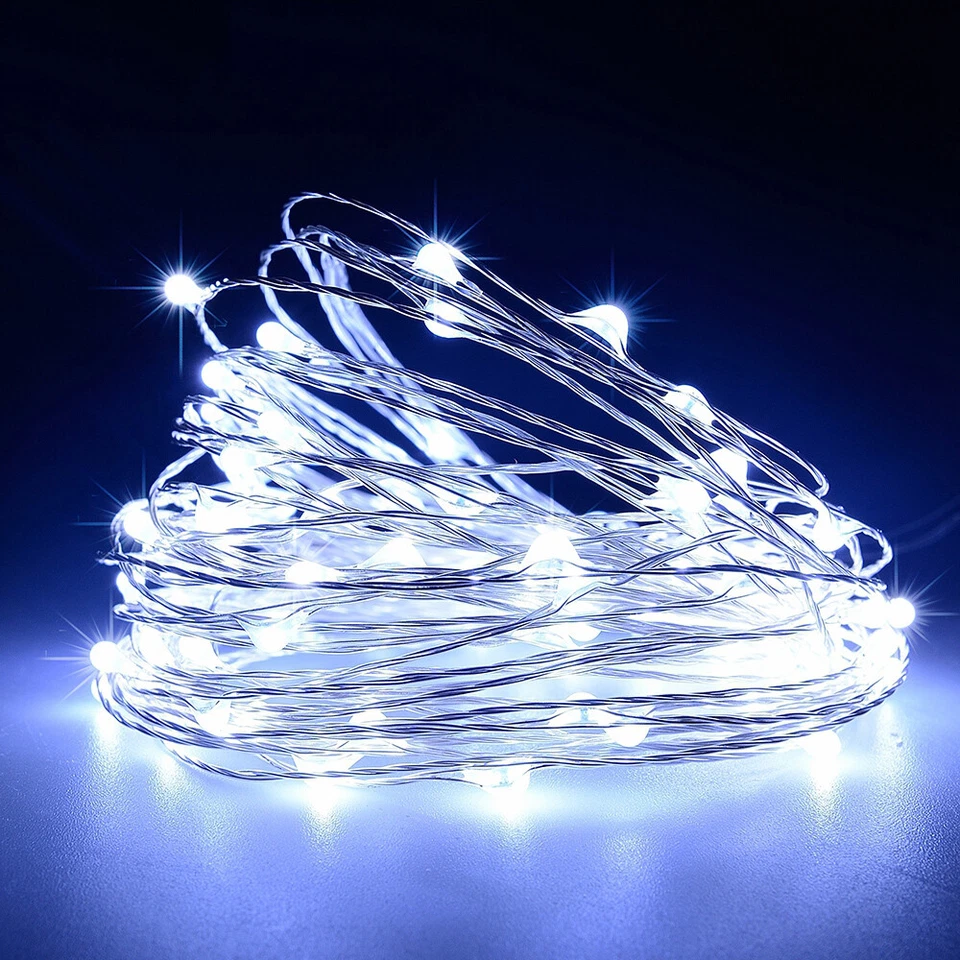 LED Solar Fairy Lights String Copper Wire Outdoor Garden Christmas Tree Party