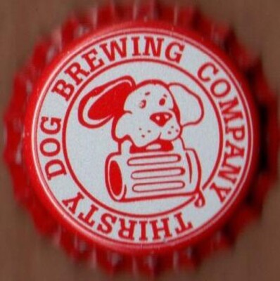 USA Plastic Lined Beer Crown Bottle Cap: Thirsty Dog Brewing