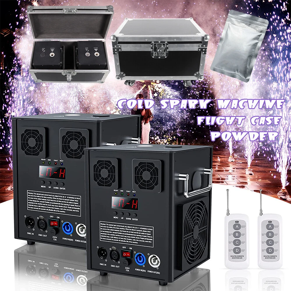 Máquina de chispas Cold Spark 2 piezas + Flight Case Sparkular DMX máquina de chispas espectáculo de bodas