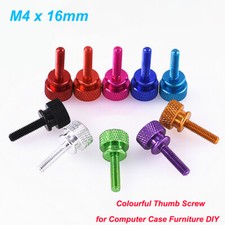 Hand Thumb Screw M4x16mm Mesh Knurled Aluminum Alloy Round Head With Steps Bolts