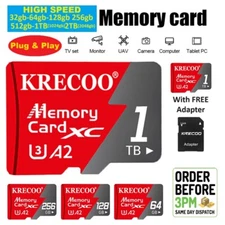 Micro SD Memory Card 32GB 64GB 128GB 256GB 512gb 1TB 2TB Class 10 High Speed