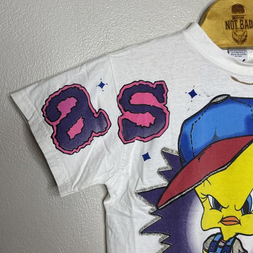 Vintage 1996 Tweety Bird “As If” T-Shirt Kids Size XL Hip Hop All Over Y2K - Picture 3 of 9