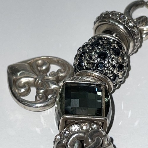 Brighton Add A Charm Slide Full Bracelet Spacers Silver Tone Chunky Read AL4.4 - Picture 3 of 17