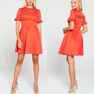 ted baker orange skater dress